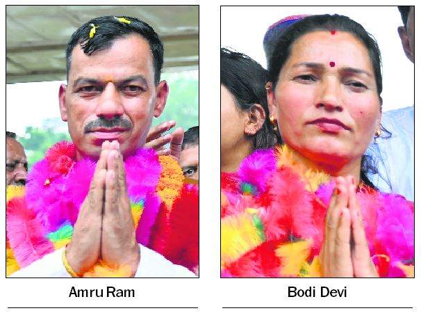 Image from: Amru Ram unanimously elected Mandi Zila Parishad Chairperson,  Bodi Devi Vice-Chairperson