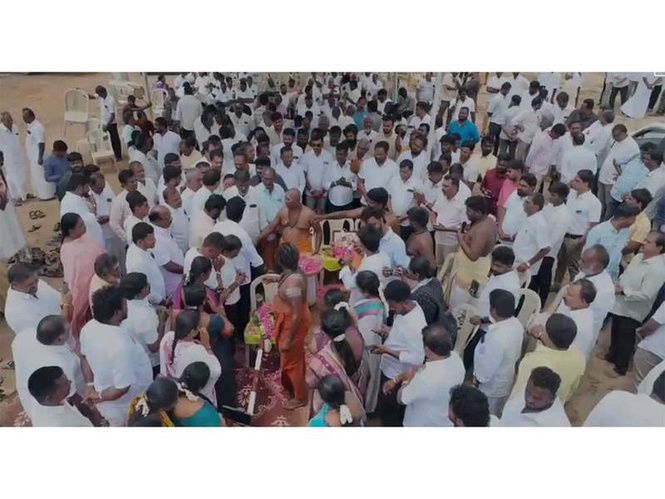 Image from: Tamil Nadu: Bhoomi Pooja held for Annamalai's 'We The Leaders' maiden conference in Pollachi
