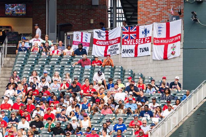 Image from: Baseball star responds after England fans take over and sing his name at MLB game
