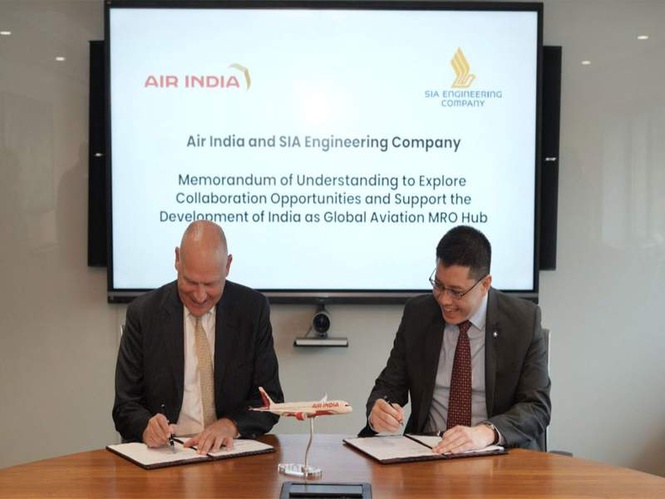 Image from: Air India, SIA Engineering sign MoU to explore MRO collaboration, potential joint venture in India