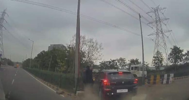 Image from: Speeding Baleno leaves 2 hospitalised in Gurugram, three youths flee scene