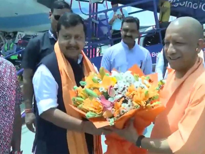 Image from: Uttar Pradesh CM Yogi Adityanath receives BJP national president Nitin Nabin at Lucknow airport
