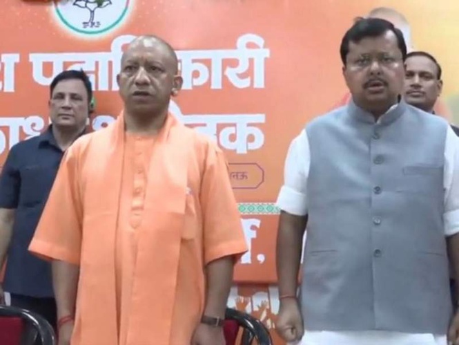 Image from: UP: Nitin Nabin, CM Yogi Adityanath hold meeting with BJP's office bearers in Lucknow