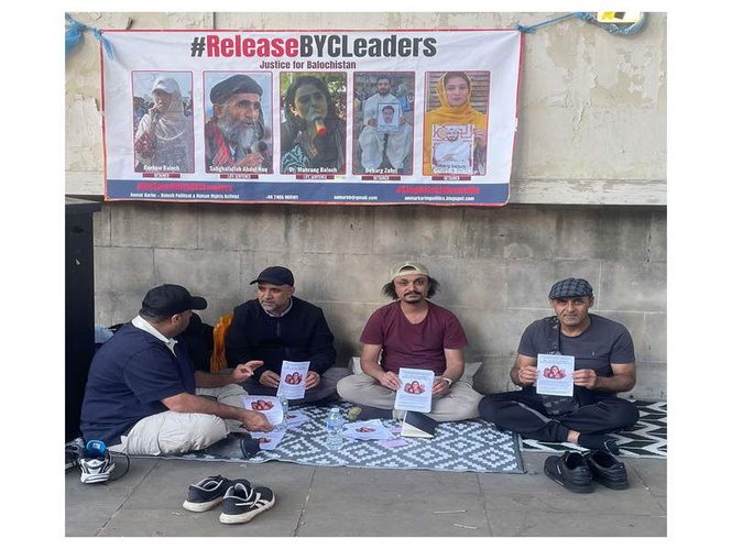 Image from: Baloch activist ends hunger strike in London, demanding UK government action on Pakistan