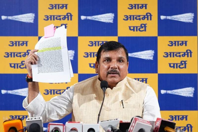 Image from: AAP MP Sanjay Singh questions silence over Rs 650-cr scam in Directorate General of Health Services