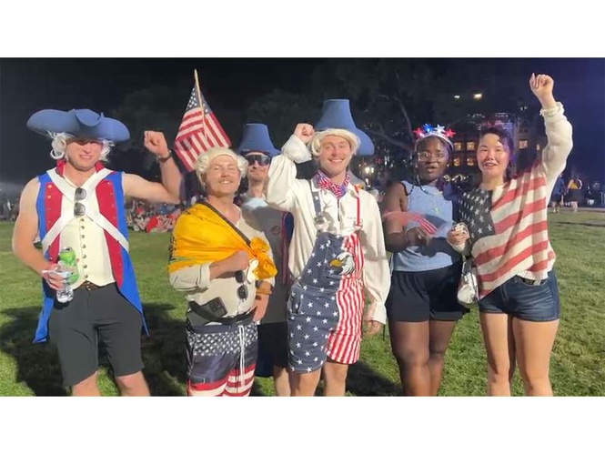 Image from: “Good to pass on brotherhood we have as Americans,” Revellers at 250th Independence Day express excitement