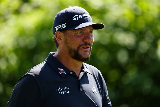 Image from: Michael Block responds when asked if he can still win the US Senior Open despite trailing by eight