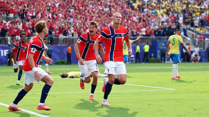 Image from: World Cup 2026: Haaland brace sinks Brazil as Norway storm into quarter-finals