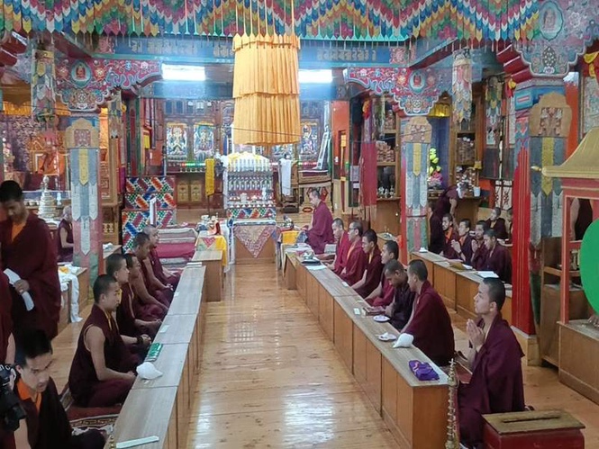 Image from: Shimla: Tibetan monks-in-exile keep faith alive with prayers on Dalai Lama's 91st birthday