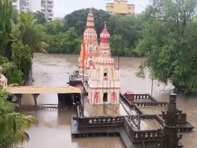 Image from: Maharashtra: Water enters Pimpri-Chinchwad's Morya Gosavi Ganpati Temple as Pawana River swells