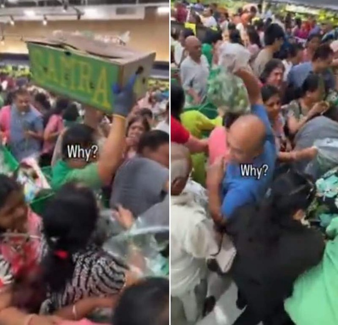 Image from: ’New Jersey, is this normal?’ Indians push each other, grab carts during Rs 190-Parval sale
