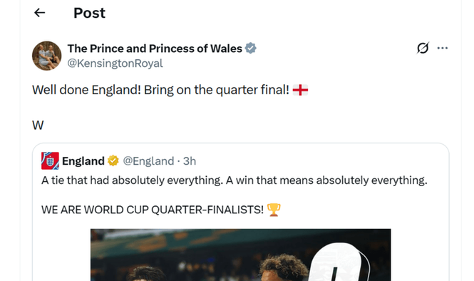 Image from: William urges England to triumph in quarter-final after incredible win over Mexico