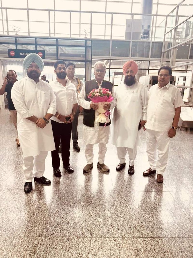 Image from: Amid Punjab Congress rift, Bajwa welcomes Baghel with Warring, skips dissident meet
