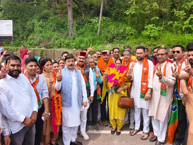 Image from: Anita Devi elected Hamirpur Zila Parishad chairperson, Gurdeep her deputy