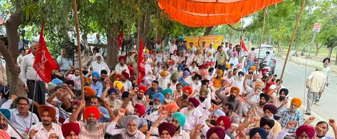 Image from: Employees press state govt over pay, pension problems