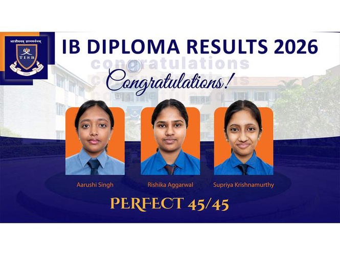 Image from: Three TISB students score perfect 45 in IBDP 2026; 40 students cross the 40-point mark