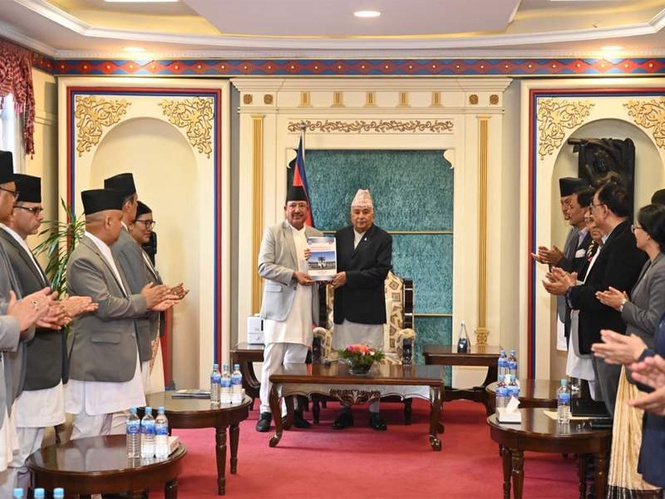 Image from: Government formation process begins in Nepal; EC submits poll report to President
