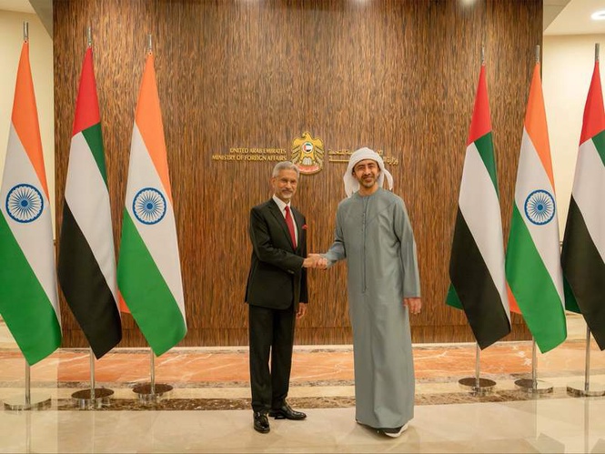 Image from: EAM Jaishankar meets UAE Foreign Minister in Abu Dhabi; discusses West Asia security and strategic partnership