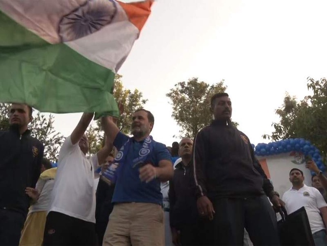 Image from: Rahul Gandhi flags off 'Run For Ambedkar, Run For Constitution' marathon in Delhi, alleges bid to undermine Constitution
