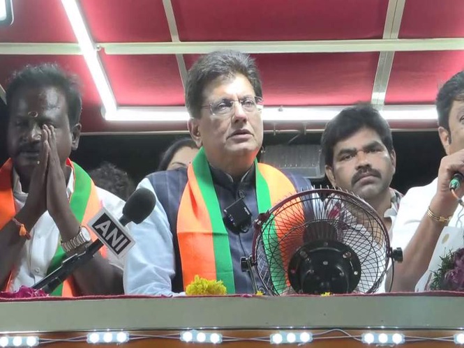 Image from: "Hardworking farmers suffered because of corruption": Piyush Goyal charges DMK ahead of Tamil Nadu polls