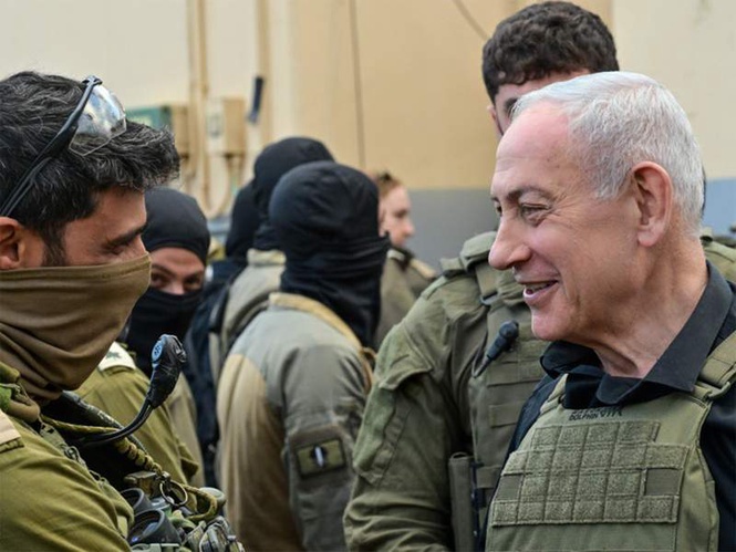 Image from: "The war continues," says Benjamin Netanyahu during southern Lebanon visit