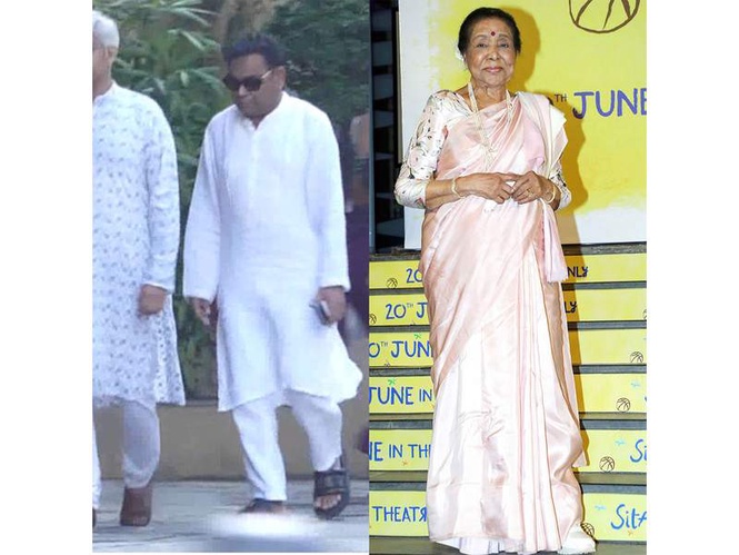Image from: AR Rahman visits Asha Bhosle's Mumbai residence to pay last respects