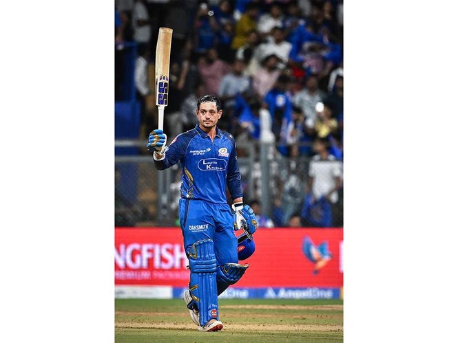 Image from: Quinton de Kock becomes first designated wicketkeeper to score three IPL hundreds