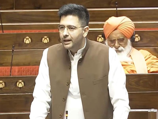 Image from: AAP MP Raghav Chadha congratulates Harivansh for being re-elected as Rajya Sabha Deputy Chairman for third term