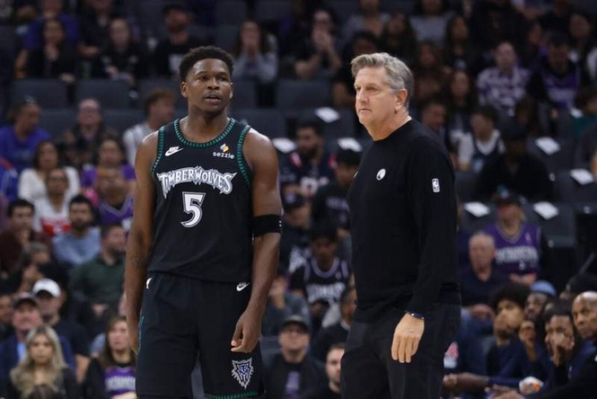 Image from: Chris Finch throws shade at Cunningham, Doncic amid Anthony Edwards’ NBA season awards ineligibility
