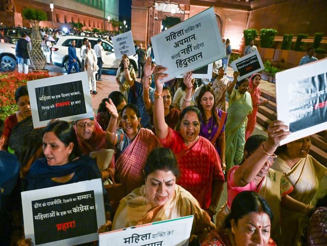 Image from: "Anti-women agenda": BJP, NDA allies to launch nationwide stir after Opposition blocks reservation bill