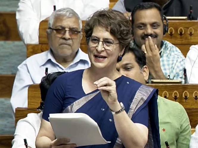 Image from: 'Let's see who is anti-women': Priyanka Gandhi challenges govt to bring back old women's bill