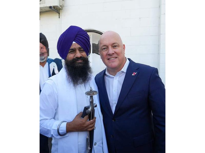 Image from: New Zealand PM Christopher Luxon meets Akal Takht Jathedar, discusses Sikh community contributions
