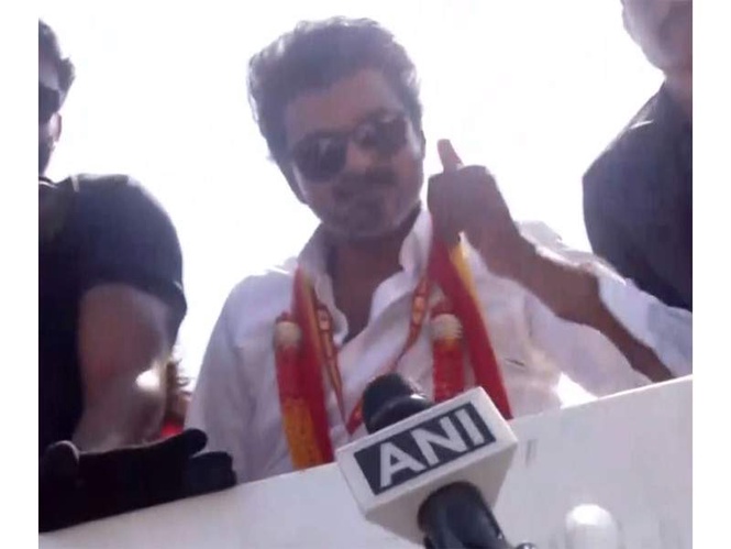 Image from: TVK chief Vijay holds massive roadshow Panchatti area to garner support for Tamil Nadu polls