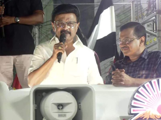 Image from: "Kejriwal was imprisoned based on fabricated charges, proved his innocence through courts": Stalin as both leaders campaign in Tamil Nadu
