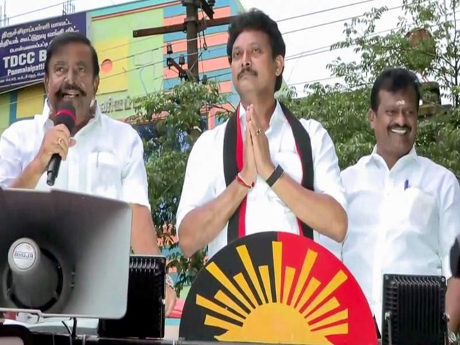 Image from: DMK's Anbil Mahesh appeals for early voting, highlights welfare achievements in Thiruverumbur