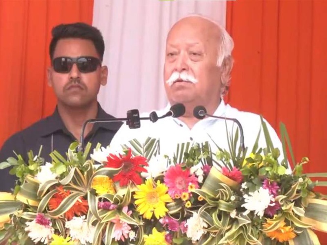 Image from: "World faltering, yearning for India's wisdom after 2000 years of experiments": RSS Chief Mohan Bhagwat in Tripura