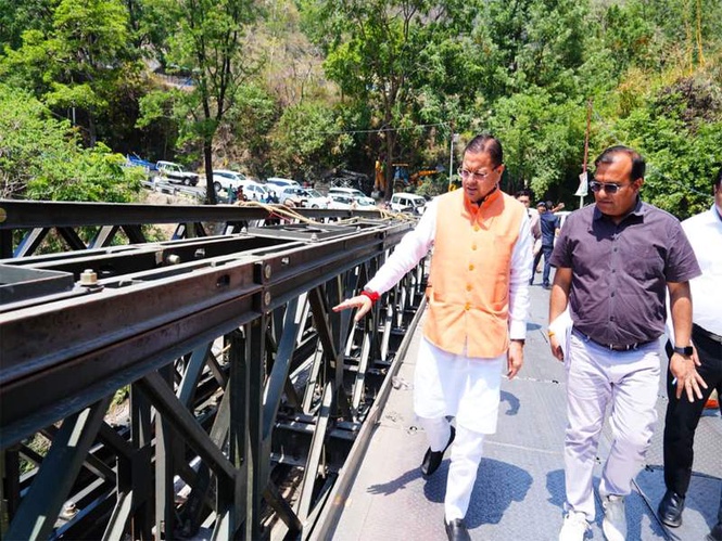 Image from: Uttarakhand CM inspects Bailey bridge on Dehradun-Mussoorie route, reviews Char Dham Yatra preparations