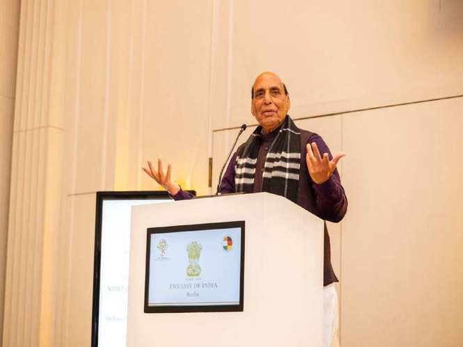 Image from: "Time may come when India plays a role": Defence Minister Rajnath Singh on peace overtures in West Asia, highlights India's approach