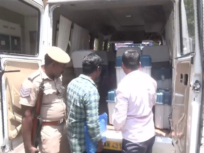 Image from: Tamil Nadu: Dispatch of EVMs and polling material begins in Madurai ahead of assembly polls