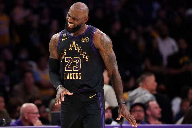 Image from: LeBron James has a surprising reaction to his viral reverse dunk vs. Houston Rockets