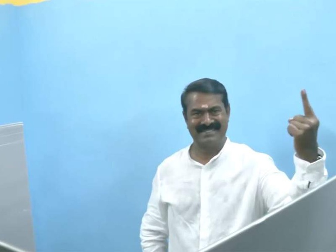 Image from: Tamil Nadu Polls: NTK chief Seeman casts vote in Neelankarai, BJP's Tamilisai Soundarajan confident of win