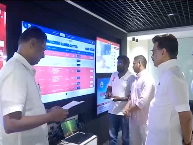 Image from: Tamil Nadu polls: MK Stalin inspects DMK election war room at Anna Arivalayam in Chennai