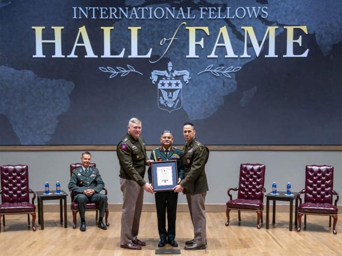 Image from: COAS General Dwivedi inducted into US Army War College International Hall of Fame