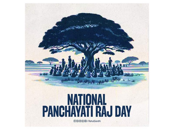 Image from: "Rajiv Gandhi ji empowered India's villages by connecting them to mainstream": Rahul Gandhi on Panchayati Raj Day