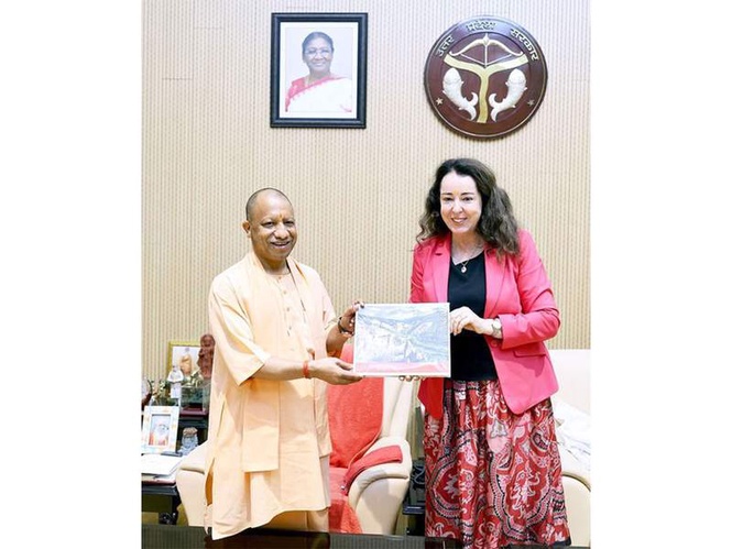 Image from: UP CM Yogi Adityanath meets Swiss Ambassador in Lucknow