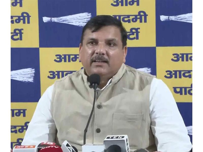 Image from: Sanjay Singh terms AAP MPs' move to BJP "unconstitutional", seeks Rajya Sabha Chairman's action