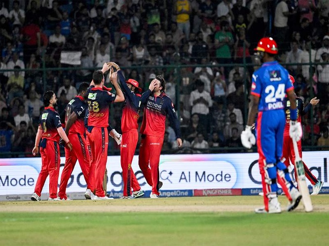 Image from: Delhi Capitals bundled out for 75 as RCB's Hazlewood, Bhuvneshwar come up with scorching powerplay spells