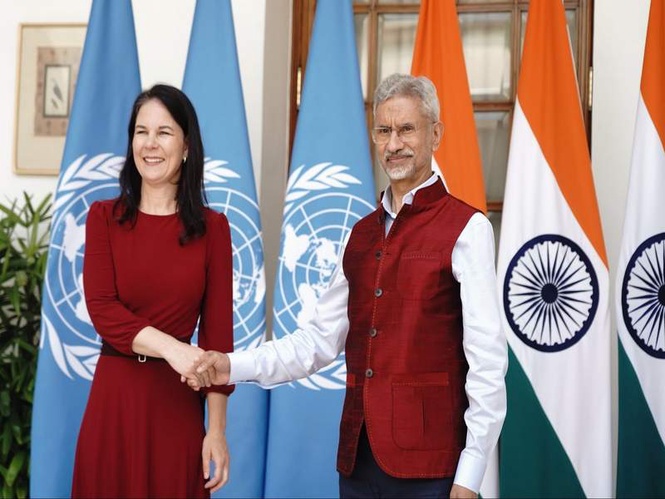 Image from: EAM Jaishankar meets UNGA President Baerbock in New Delhi; discusses UN reforms, global challenges