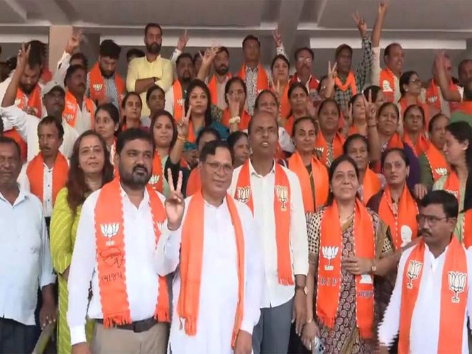 Image from: "Trust of people behind success": BJP celebrates landslide win in Gujarat local body polls