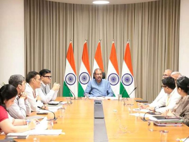 Image from: Union Minister Dharmendra Pradhan reviews availability, timely distribution of NCERT textbooks